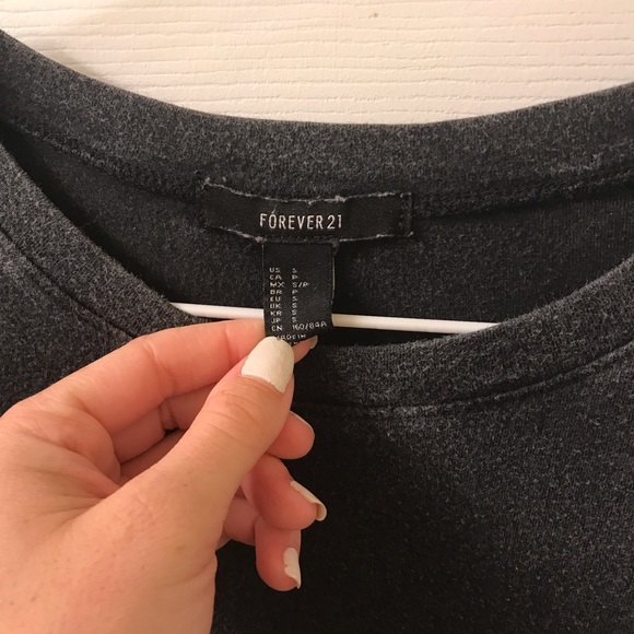 Forever 21 Dark Grey Short-Sleeve T-Shirt Blouse - Picture 5 of 5